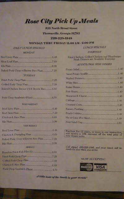Rose City Pick Up Meals